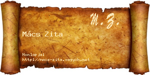 Mács Zita névjegykártya