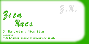 zita macs business card